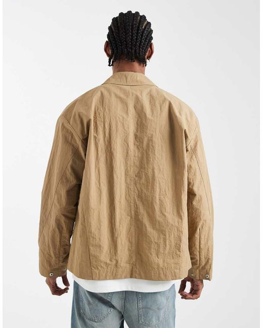 ASOS Natural Lightweight Nylon Jacket for men
