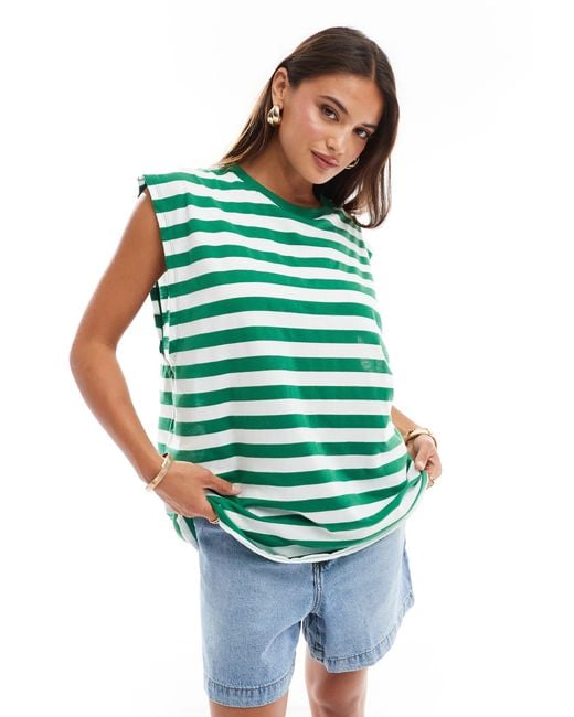 ASOS Green Oversized Tank With Drop Arm Hole