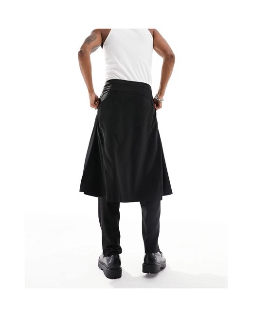 Pantalones s con falda plisada ASOS de hombre de color Black
