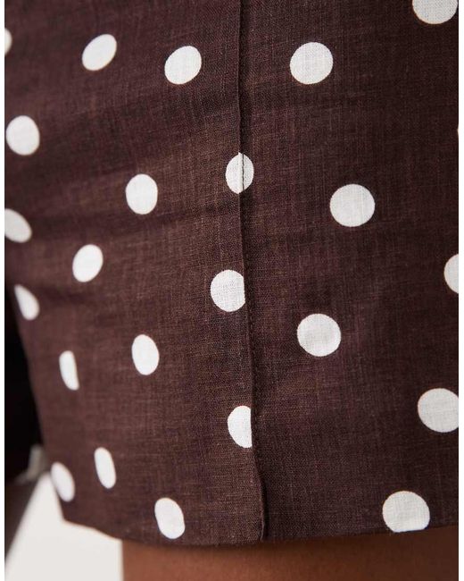 Forever New Brown Linen Mix Short Co-Ord