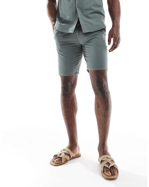 Short d'ensemble en crépon - kaki Only & Sons pour homme en coloris Green