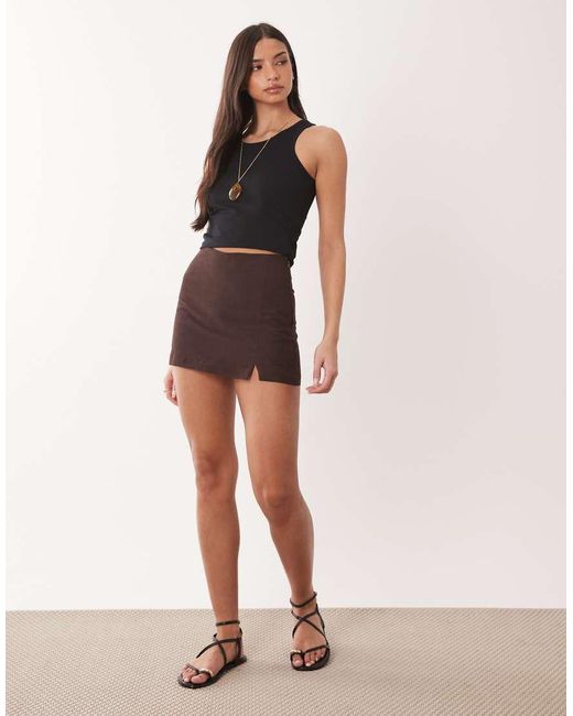 ASOS Black Linen Look Mini Skort