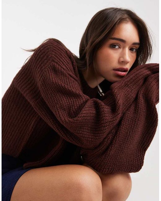 Miss Selfridge Blue Slouchy Knit Jumper