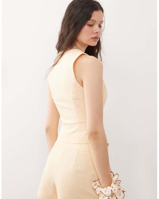 Miss Selfridge Natural Tailored Vest