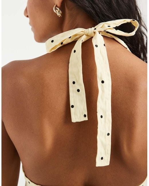 Object White Woven Halter Neck Top