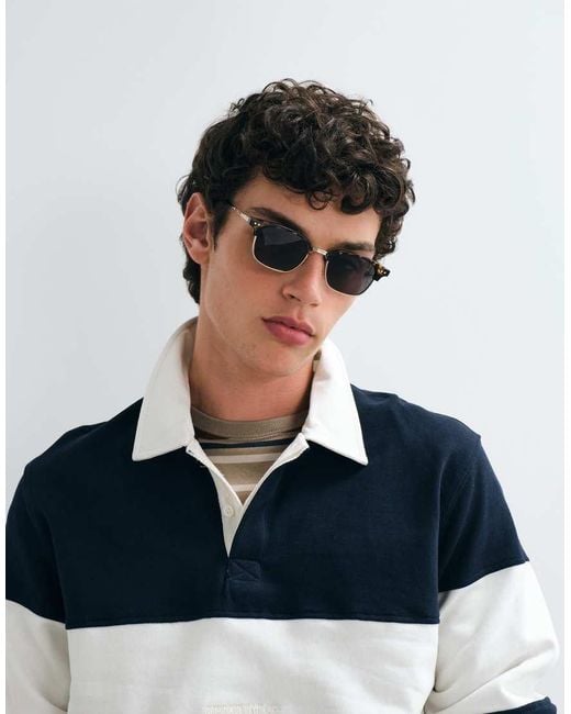 Jack & Jones White Colorblock Rugby Top for men