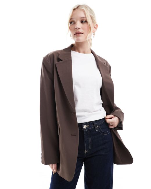 Pull&Bear Brown Oversized Mansy Blazer