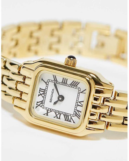 Sekonda Metallic Womens Bracelet Watch With Square White Dial