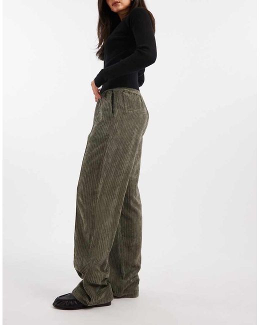 Pantalones Caquis Sin Cierres De Pana De -Verde ASOS de color Green