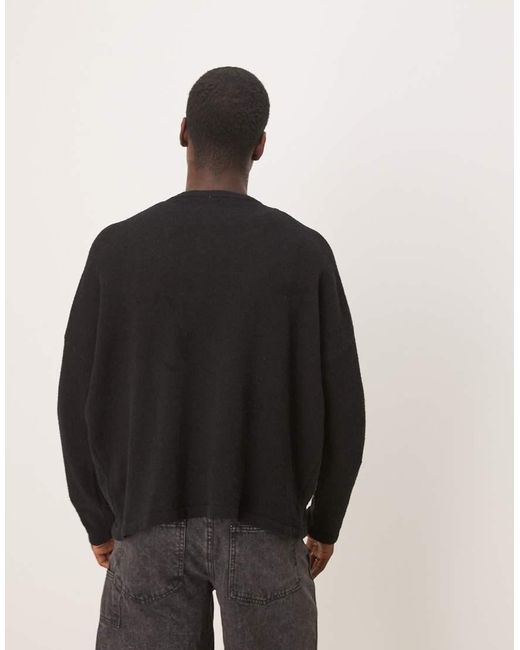 ASOS Black Super Oversized Boxy Lightweight Jumper for men