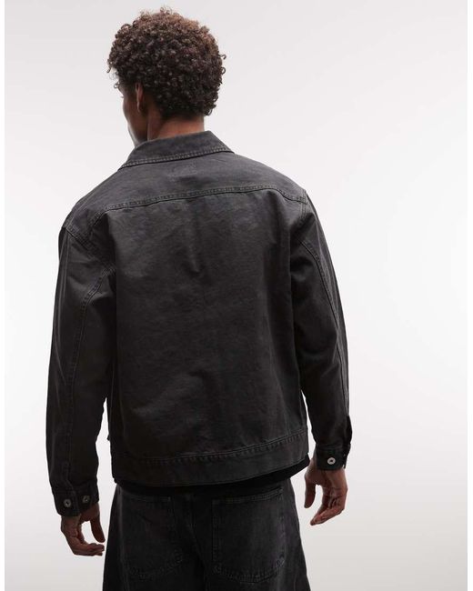 Huf Black Pacific Workwear Style Zip Through Jacket for men