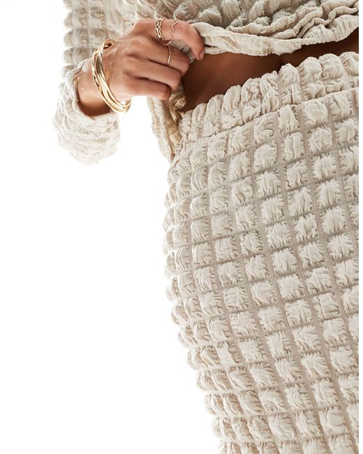 Vero Moda White Textured Midi Skirt Co-ord