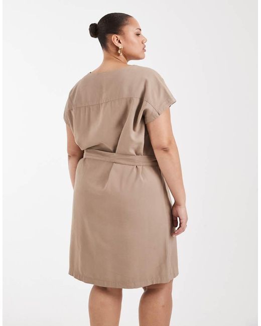 ONLY Natural Tie Waist Mini Dress