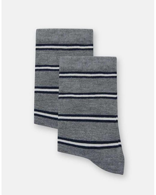 Pull&Bear Gray Striped Long Socks