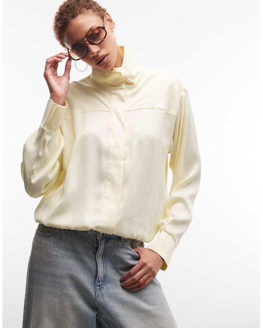 ASOS Natural Satin Bomber Jacket