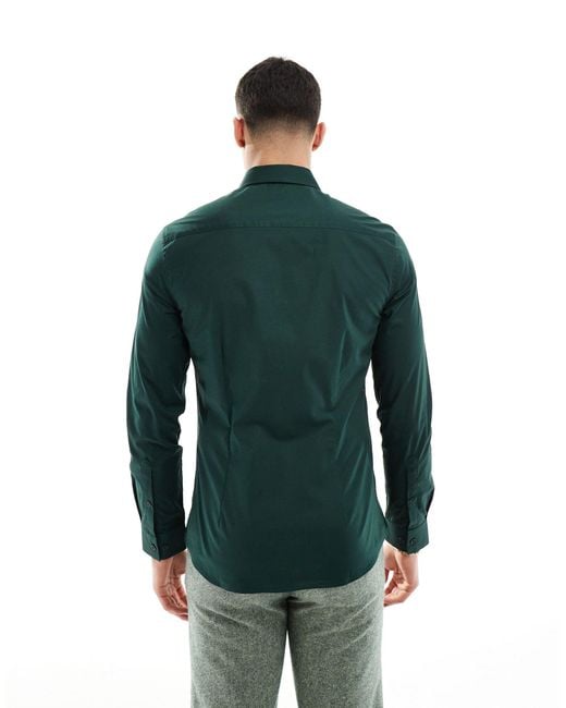 Camicia skinny di ASOS in Green da Uomo