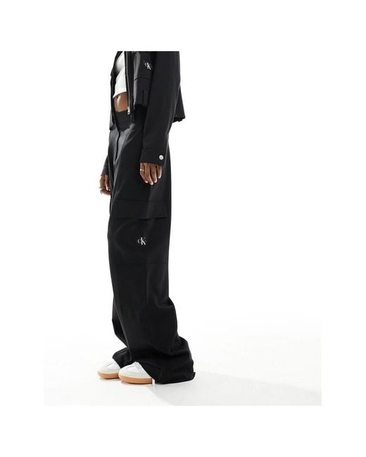 Calvin Klein Black High Rise Milano Utility Pants