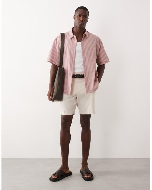 ASOS Pink Oversized Stripe Shirt for men