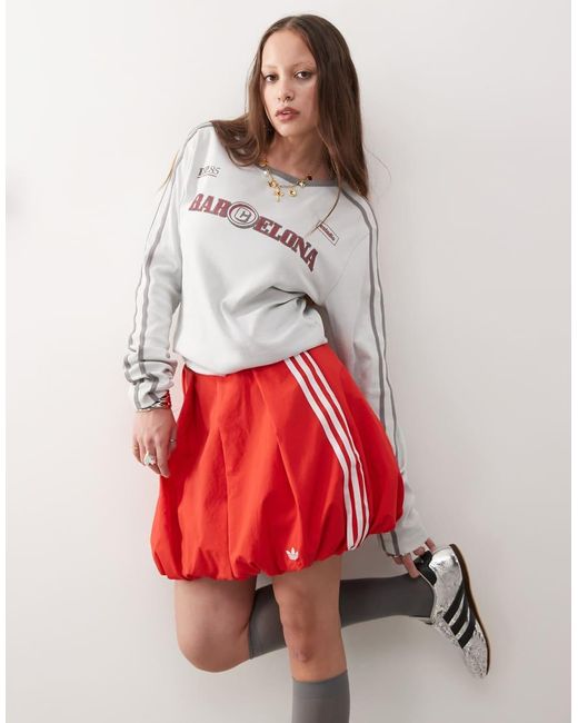 Adidas Originals Red Adilenium Season 3 Bubble Mini Skirt