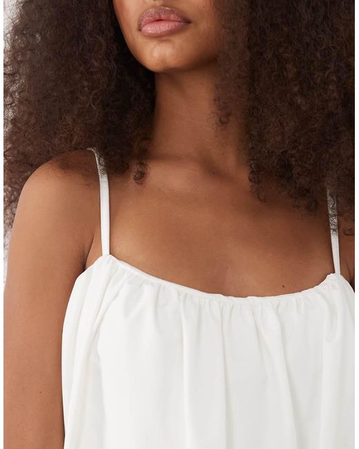 ASOS White Cami Bubble Hem Mini Dress