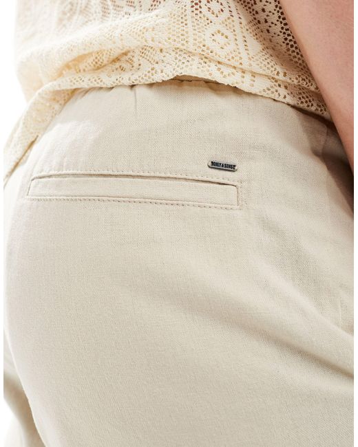 Only & Sons – locker geschnittene hose aus leinenmix in White für Herren