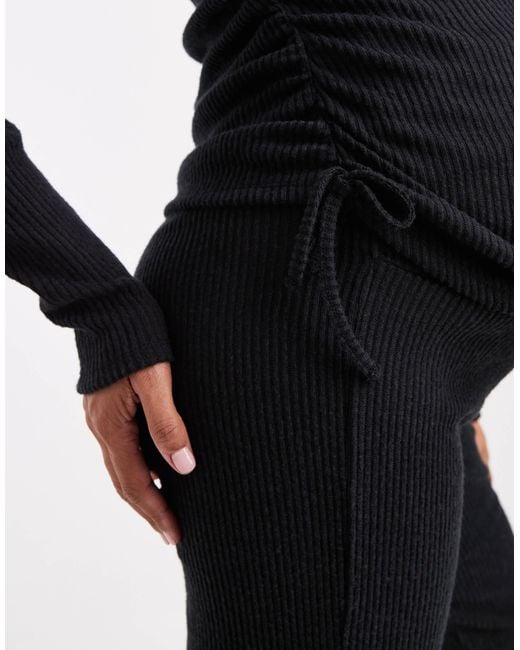 ASOS Black Asos design maternity – langärmeliges, geripptes bardot-top