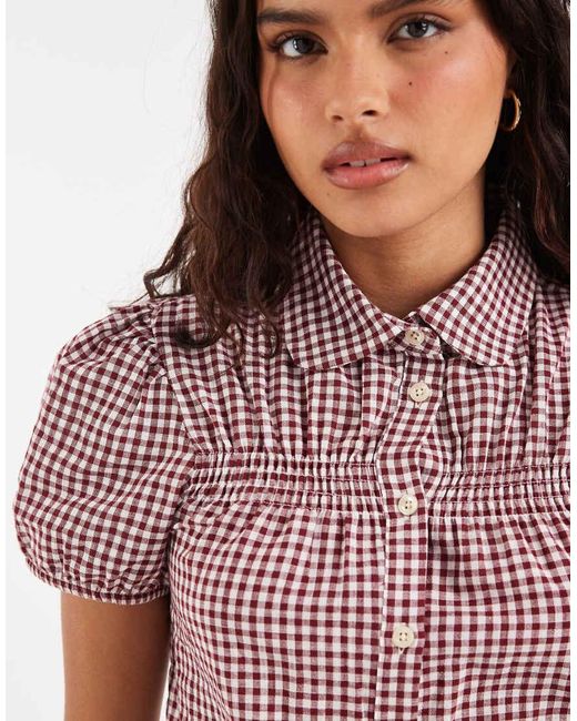 ASOS Multicolor Cap Sleeve Peter Pan Collar Shirt