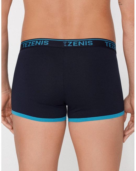 Tezenis Blue Boxers With Contrasting Trim for men