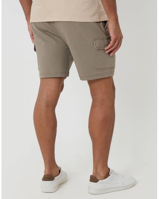 Threadbare Natural Shorter Length Stretch Cargo Shorts for men