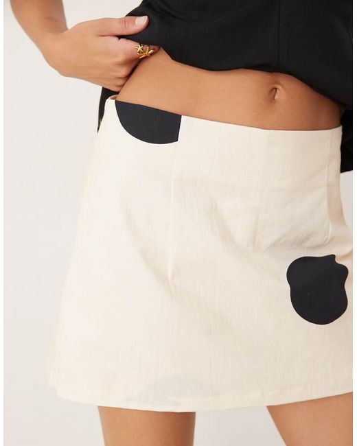 ASOS Natural Linen Blend Mini Skort