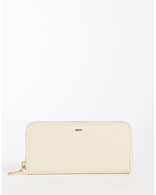 Mango Natural Croc Effect Long Wallet