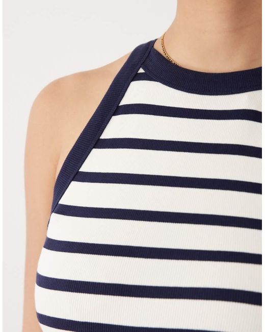 ASOS Blue Asos Design Maternity Ribbed Tank Midi Dress