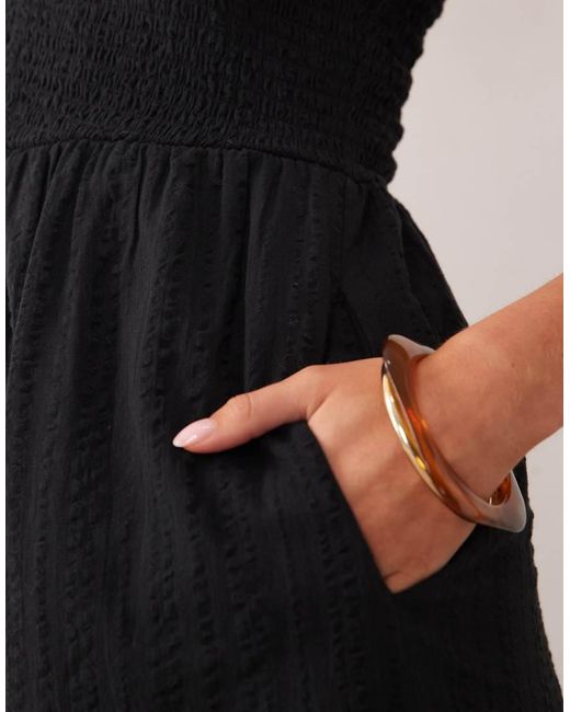 Nobody's Child Petite Black Helena Cotton Wide Leg Jumpsuit