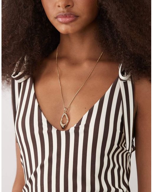 ASOS Multicolor Cami Tie Detail V Neck Maxi Dress