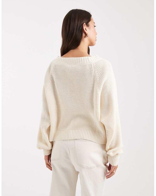 Jersey Amarillo De Corte Suelto Extragrande De Punto De -Blanco Miss Selfridge de color Natural