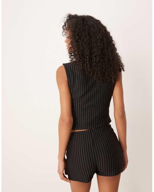 ASOS Natural Pinstripe Micro Hotpants