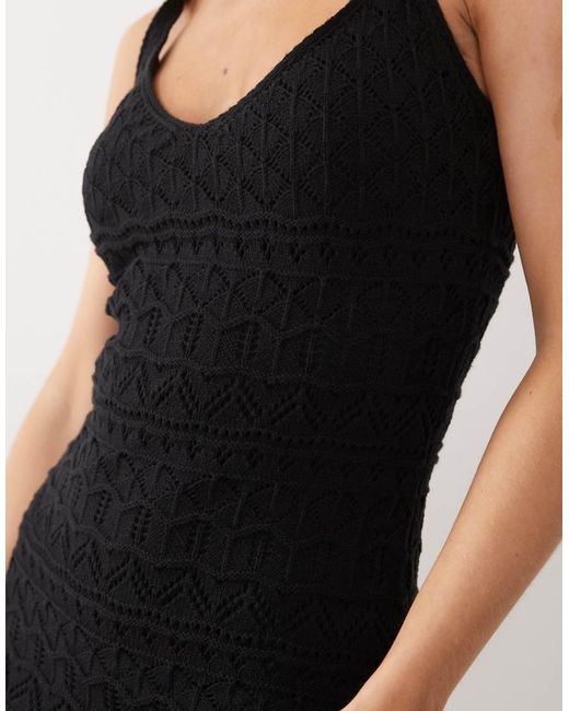 New Look Black Knitted Midi Dress