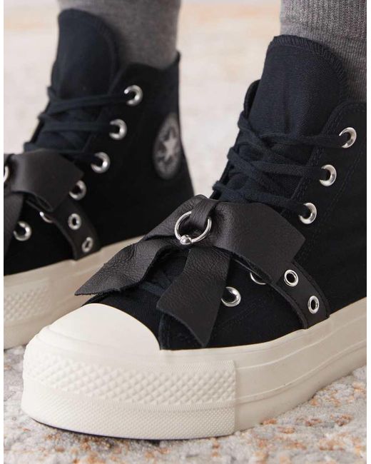 Converse Black Chuck Taylor All Star Lift Hi Platform Trainers
