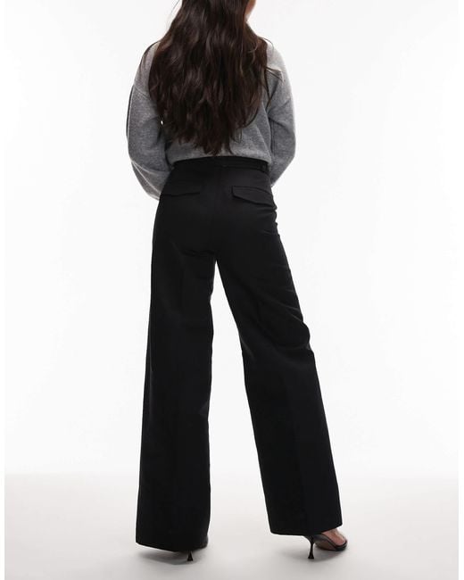 & Other Stories Black Tie Belt Flared Tailored Pants