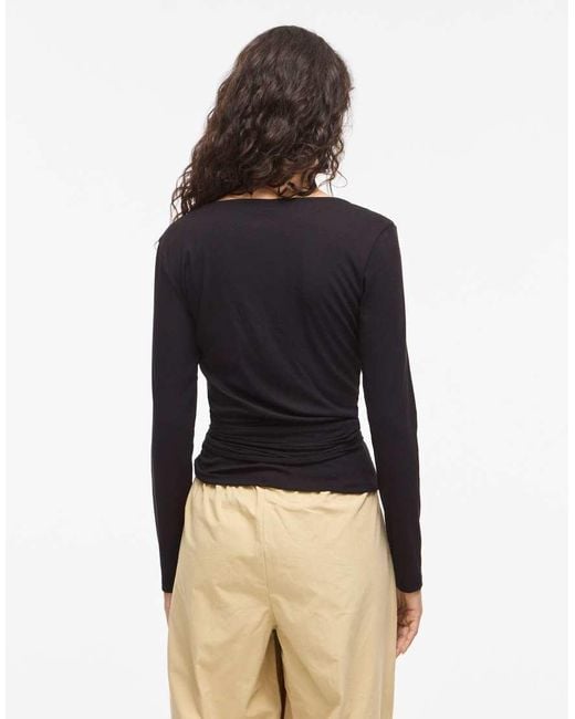 Vila Black Wrap Top
