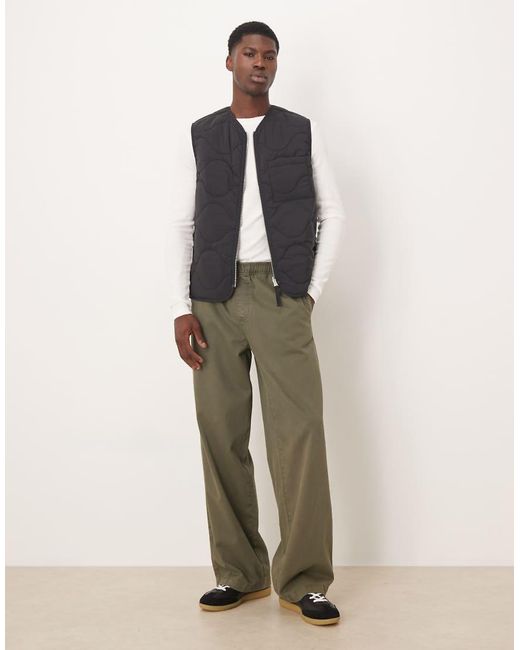 ARKET White Quilted Gilet With Zip Front for men