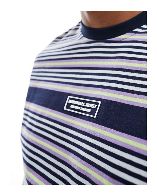 Marshall Artist Blue Stripe Short Sleeve T-shire for men