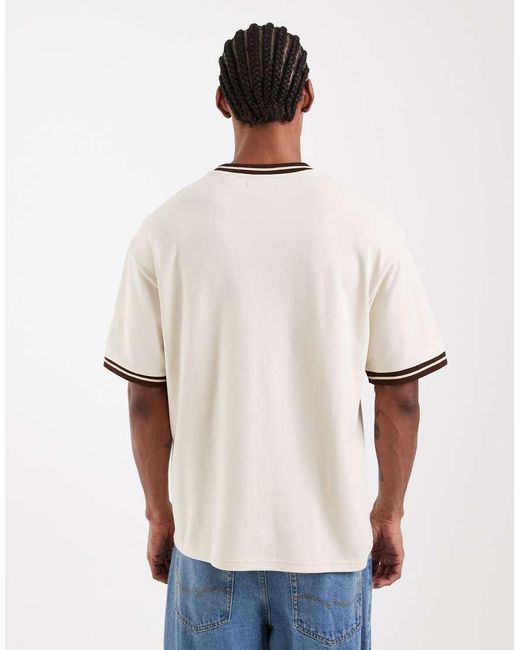 Only & Sons Natural Boxy Fit T-shirt With Contrast Colour for men