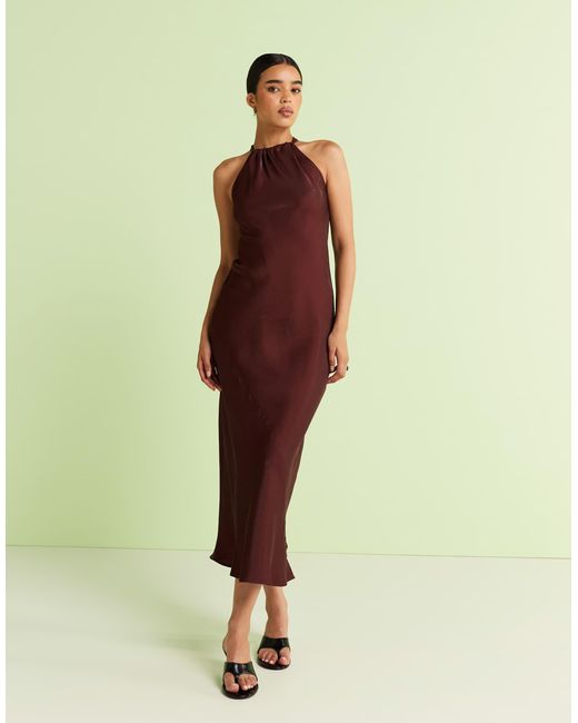 River Island Green – neckholder-maxikleid