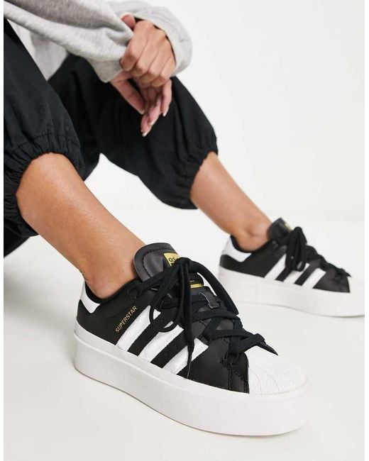 Adidas Originals Black Superstar Bonega Platform Trainers