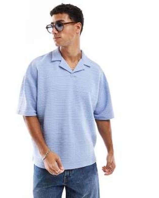 ASOS Blue Oversized Boxy Polo for men