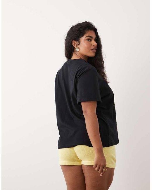 ASOS Black Asos Design Curve T-shirt With The Palm Abstract Art Graphic