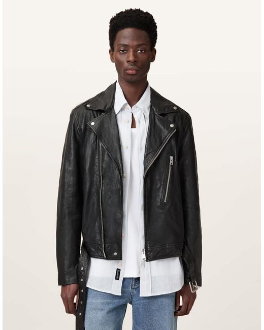 AllSaints – comet – bikerjacke in Black für Herren