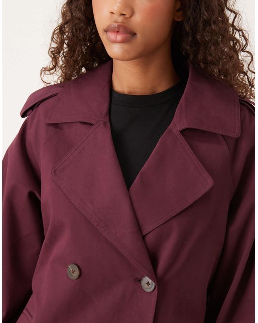 Nobody's Child Purple Longline Trench Coat