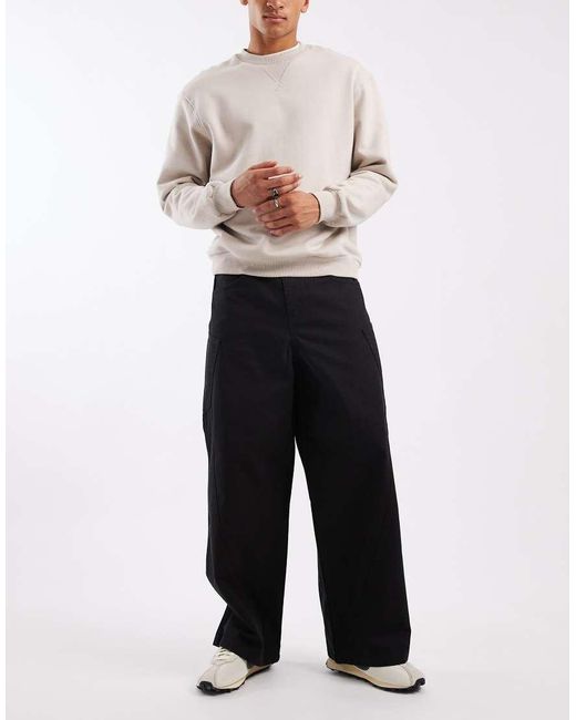 ASOS Black Super baggy Cargo Pants for men